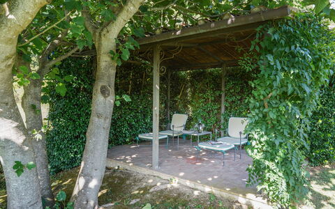 Villa San Lorenzo: Botanik, Træ, Pergola, Bygning, Hus, Arkitektur, Plante, Fritid, Skygge