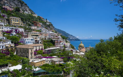 Villa Deli, In Positano, Sea View, Ac: Himmel, Vand, Bygning, Plante, Azure, Træ, Krop Af Vand, Coastal Og Oceaniske Landskabsformer, Naturlige Landskab, Bjerg