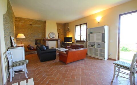 Villa La Collinetta: Møbel, Ejendom, Vindue, Television, Billedramme, Stol, Træ, Stue, Plante, Stueplante