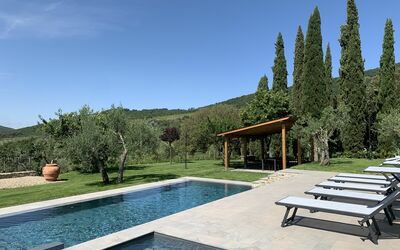 Villa Il Borgo: Garden and swimming pool