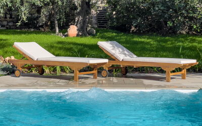 Villa Mimosa - Diano Marina: Vand, Møbel, Plante, Udendørs Møbler, Svømmepøl, Skygge, Træ, Liggestol, Fritid, Landskab