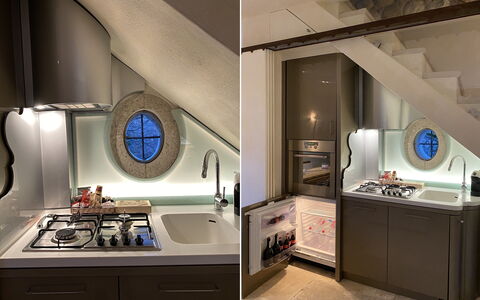 Villa Vetice: Cabinetry, Countertop, Indretning, Belysning, Håndvask, Komfur, Køkken, Etage, Køkken Apparat, Tap