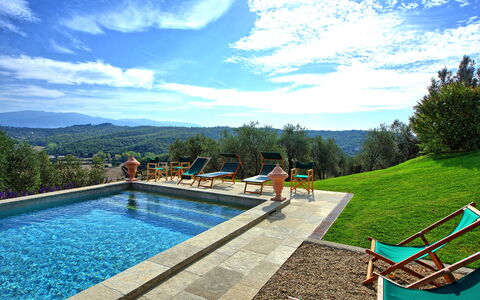 Villa Cona: Vand, Sky, Himmel, Plante, Grøn, Svømmepøl, Træ, Udendørs Møbler, Græs, Fritid