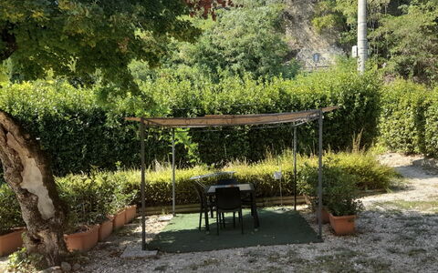 Villa Le Ripe Apartments - Gambassi Terme, Toscana: Plante, Plantesamfund, Naturlige Landskab, Træ, Skygge, Land Lot, Græs, Udendørs Møbler, Busk, Bunddække