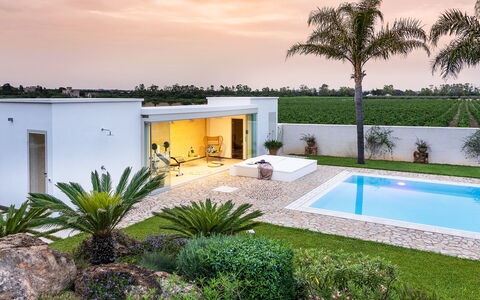 Casa Ocra - Misiliscemi, Sicilia: Plante, Vand, Bygning, Himmel, Sky, Træ, Arkitektur, Vindue, Arecales, Svømmepøl