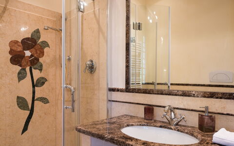 Luxury Villa Con Spa e Panorama a 40 Min Da Roma: Spejl, Brun, Tap, Håndvask, Ejendom, Sanitærarmatur, Badeværelsesvask, Badeværelse, Plante, Træ