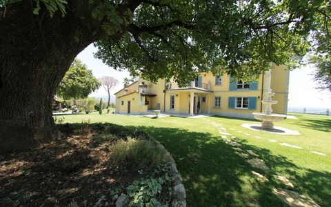 Luxury Villa Con Spa e Panorama a 40 Min Da Roma: Plante, Bygning, Ejendom, Vindue, Træ, Himmel, Vejbelægning, Land Lot, Skygge, Græs