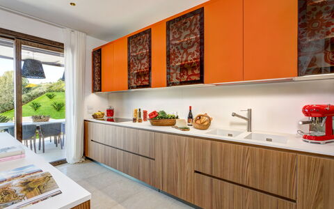 Villa Corallo - Sea Front | By Rocco Forte Villas: Cabinetry, Ejendom, Countertop, Tap, Køkken, Træ, Orange, Indretning, Vindue, Væg