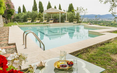 Villa Montegattoli, Pool, Landscape, Wifi, Ac: Vand, Ejendom, Himmel, Plante, Azure, Bordservice, Svømmepøl, Arkitektur, Træ, Udendørs Møbler