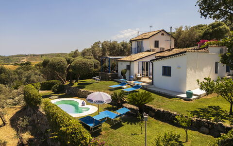 Villa Acquaro, Santa Caterina Dello Ionio, Pool, A: Blå, Svømmepøl, Udvej, Sommerhus, Estate, Stuehus, Villa, Hacienda, Eco Hotel, Backyard