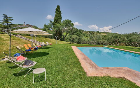 Villa Conte Jacopo: Himmel, Vand, Sky, Svømmepøl, Træ, Plante, Udendørs Møbler, Skygge, Land Lot, Græs