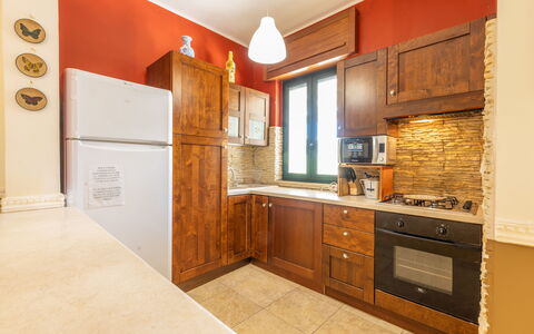 Villetta Estiva With Private Pool Gallipoli: Cabinetry, Countertop, Ejendom, Bygning, Køkken Apparat, Skuffe, Træ, Køkken, Belysning, Indretning