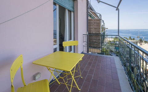Pieve Ligure Seaside View, Wifi: Altan, Lejlighed, Stol, Udendørs Møbler, Gelænder, Skygge, Hegn, Udvej, Eco Hotel, Stueplante
