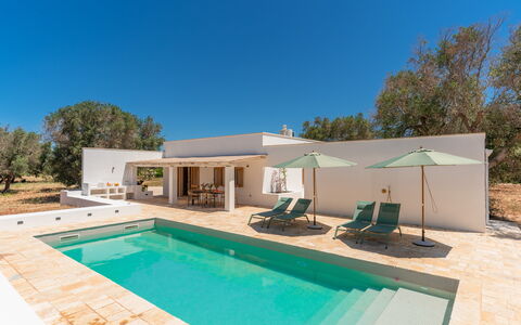Villa Jolie: Blå, Skygge, Svømmepøl, Design, Landscaping, Flise, Villa, Udvej