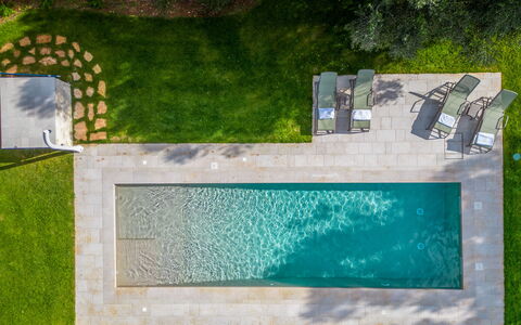 Trullo Brenda: Blå, Svømmepøl, Kompositmateriale, Have, Water Feature, Backyard, Landscaping, Skygge, Kunstgræs, Flise