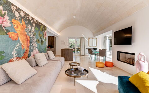 Trullo Brenda: Gulvbelægning, Indretning, Møbel, Etage, Loft, Hjem, Stue, Udvej, Couch