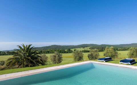 Villa Moscato: Blå, Svømmepøl, Naturlige Landskab, Landscaping, Stuehus