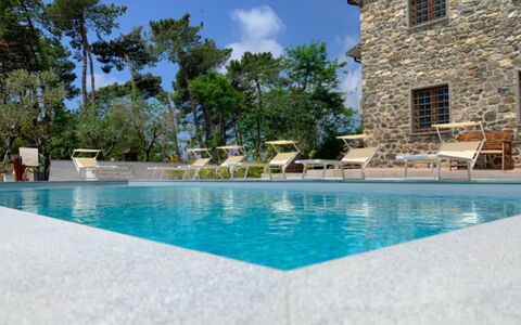 Villa Sarzana: Blå, Svømmepøl, Udvej, Kompositmateriale, Eco Hotel, Estate, Water Feature, Skygge, Villa, Flise