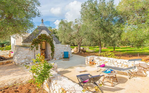 Trullo Della Quercia: Have, Landscaping, Gård, Backyard, Stuehus