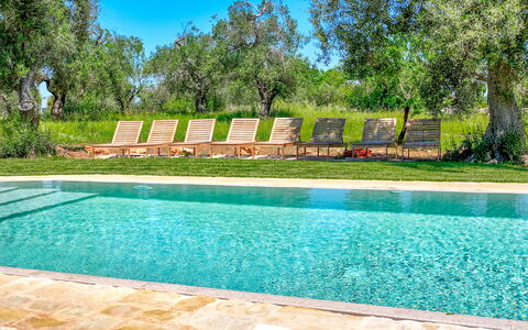 Trulli Corte Kalia, Golf & Puglia: Blå, Svømmepøl, Udvej, Have, Skygge, Udendørs Møbler, Landscaping, Water Feature, Backyard, Eco Hotel