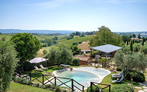 Villa Elsa di Bibbiano Pool, Sauna and View: Svømmepøl, Have, Telt, Landscaping, Backyard, Paraply, Udendørs Møbler, Gård, Baldakin, Lawn