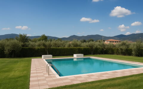 Villa Diamante: Svømmepøl, Udvej, Kompositmateriale, Have, Skygge, Water Feature, Landscaping, Backyard, Eco Hotel, Lawn