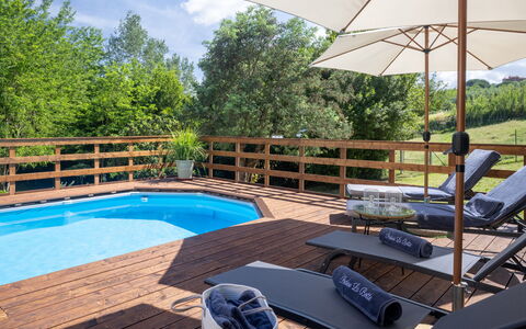 Podere la Botte, Pool, Lari: Træ, Svømmepøl, Udendørs Møbler, Møbel, Hårdttræ, Bejdse, Dæk, Eco Hotel, Udvej, Planke