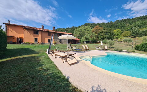 Villa Vindelbono: Svømmepøl, Eco Hotel, Estate, Udendørs Møbler, Udvej, Hacienda, Stuehus, Villa, Thermae, Backyard