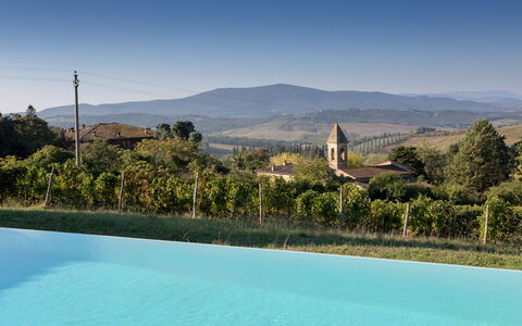 Podere Sangiovese, Pool and View in Chianti: Svømmepøl, Eco Hotel, Hacienda, Udvej, Villa