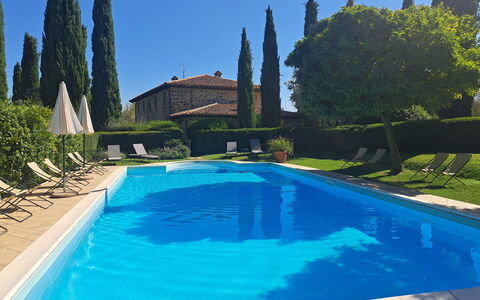 Podere Peteglia: Svømmepøl, Blå, Udvej, Thermae, Have, Landscaping, Hacienda, Eco Hotel, Estate, Udendørs Møbler
