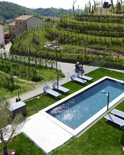 Villa Valdobbiadene Pool Spa: Urban Design, Have, Gård, Svømmepøl, Landscaping, Landbrug, Plantation, Fugleperspektiv, Backyard, Villa