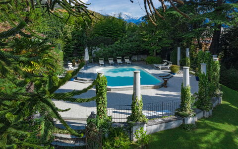 Camilla Villa: Svømmepøl, Have, Skygge, Udendørs Møbler, Landscaping, Udvej, Evergreen, Eco Hotel, Paraply