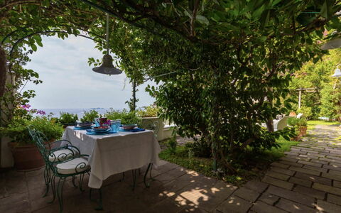 Villa Olivia: Møbel, Bord, Stol, Udendørs Bord, Udendørs Møbler, Skygge, Blomsterkrukke, Have, Køkken & Spisebord