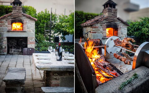 Villa Bilor Luxe: Skorsten, Mursten, Tilberedning, Mad, Grill, Varme, Backyard