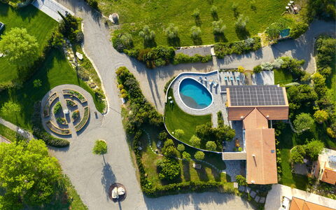 Villa Ombrone: Landskab, Urban Design, Have, Svømmepøl, Fugleperspektiv, Landscaping, Estate, Lawn, Design, Parkere