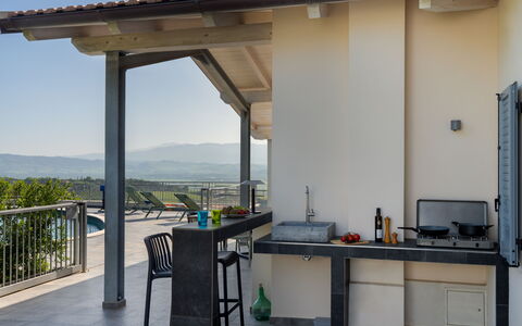 Villa Ombrone: Møbel, Stol, Skygge, Udendørs Møbler, Udendørs Struktur, Køkken & Spisebord, Køkken, Countertop, Pergola, Veranda