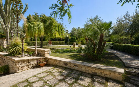 Villa Lina: Vegetationen, Have, Busk, Bunddække, Flise, Walkway, Landscaping, Vedplante, Skygge