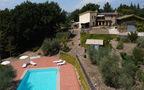 House in the Woods, Pool and Relax in Umbria: Estate, Hacienda, Stuehus, Villa, Landscaping, Eco Hotel, Svømmepøl, Udvej, Hotel