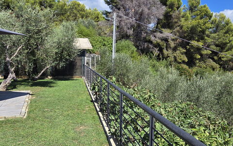 Villa Pineta della Rovere: Busk, Have, Hegn, Skygge, Gelænder, Landscaping, Backyard, Home Fencing
