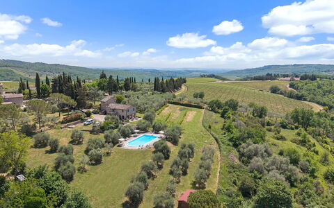 San Sano Retreat, Chianti Vineyard Views & Diving: Estate, Mad, Landscaping, Hacienda, Eco Hotel, Plantation, Villa, Stuehus, Fugleperspektiv