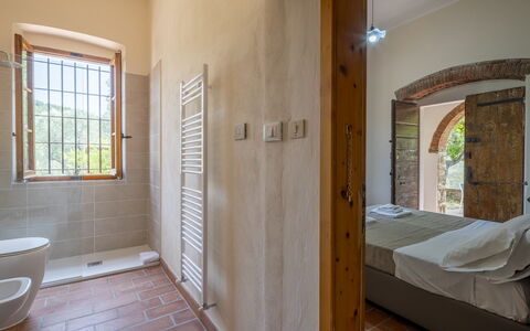 Casale delle Lupe, Campiglia Marittima: Væg, Loft, Værelse, Mursten, Bejdse, Hårdttræ, Gips