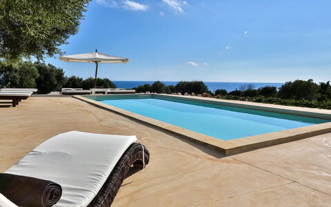Villa Pajare Francesi 8+2: Blå, Vand, Hav, Svømmepøl, Tropics, Skygge, Ocean, Kyst, Strand, Udendørs Møbler