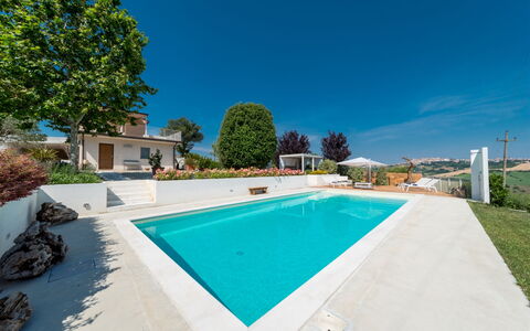 Casa Angela 6: Blå, Svømmepøl, Estate, Have, Udvej, Landscaping, Hacienda, Villa, Skygge, Eco Hotel