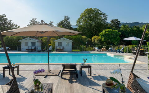 Villa Barchessa Panigai 8: Svømmepøl, Paraply, Udendørs Møbler, Udvej, Fritid, Fritid, Liggestol, Skygge, Stol, Eco Hotel