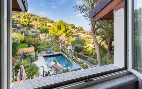 Villa nel Blu 8: Skygge, Altan, Eco Hotel, Svømmepøl, Landscaping, Villa, Backyard