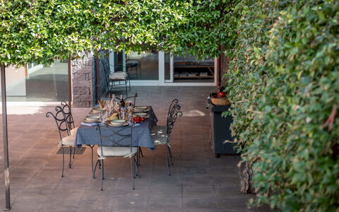 Villa Kimia 8: Blad, Busk, Skygge, Forår, Have, Udendørs Møbler, Blomsterkrukke, Landscaping, Gård