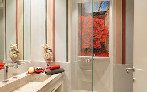 Tenuta Bagni De'Consoli 24: Indretning, Væg, Sanitærarmatur, Gulvbelægning, Belysning, Badeværelsesvask, Loft, Badeværelse, Vvs, Værelse