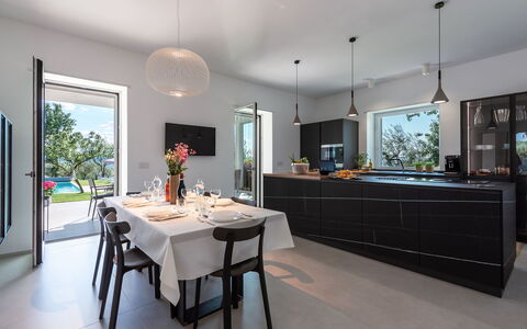 Villa Petrillo 6: Møbel, Indretning, Loft, Hjem, Køkken, Countertop, Gulvbelægning, Lysarmatur, Stol, Belysning