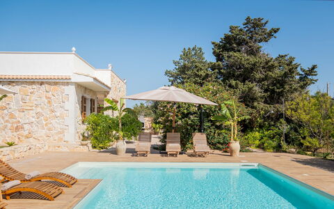 Villa i Mori 4: Svømmepøl, Udvej, Estate, Eco Hotel, Villa, Landscaping, Hacienda, Paraply, Hotel
