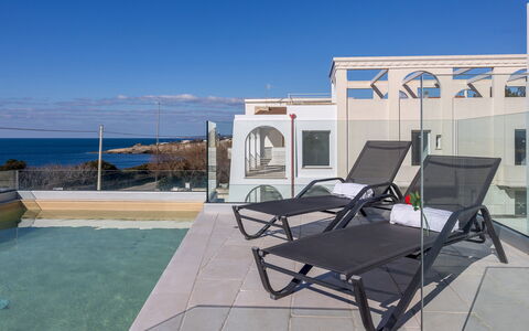 Villa Ristola 6: Svømmepøl, Hav, Udvej, Lejlighed, Altan, Kyst, Ocean, Hotel, Badeby, Villa
